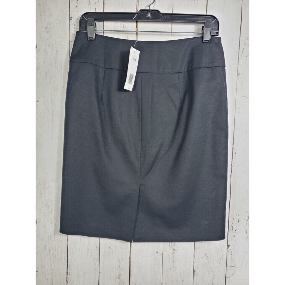Banana Republic Sloan Pencil Skirt Size 6 Blue Knee Length Stretch Slit